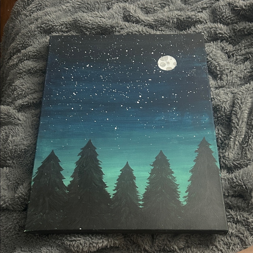 Moonlit Forest Canvas Art 15x12